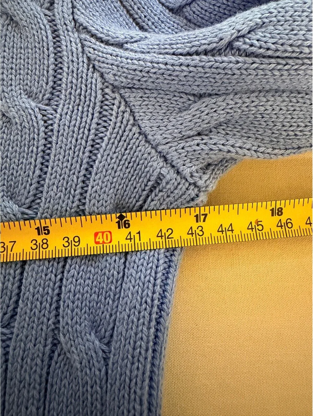 Polo Ralph Lauren Kids Cable Knit Sweater Blue 100% Cotton Crewneck Pony Logo